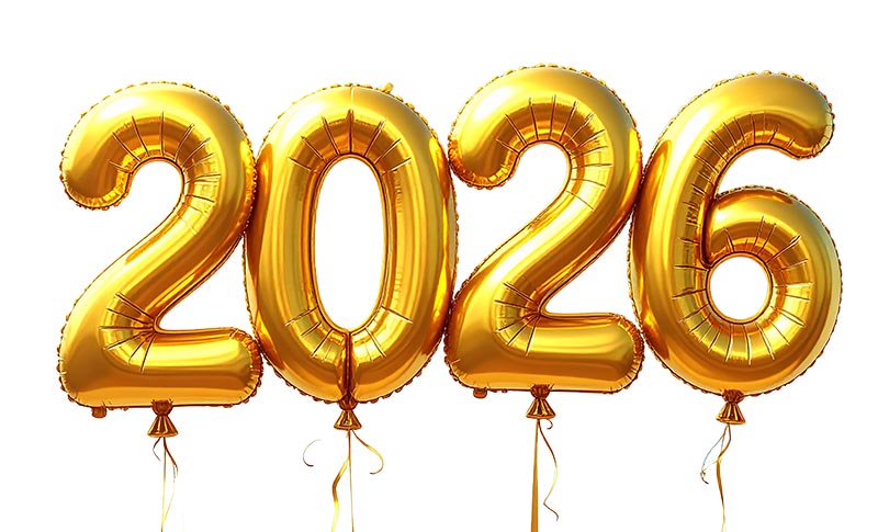 goldene Luftballons in 2026 Form